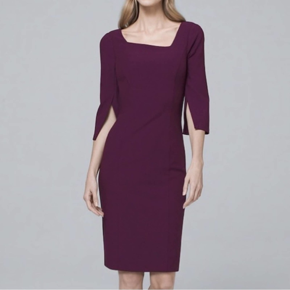 WHBM Asymmetrical Neckline Purple Dress 0
